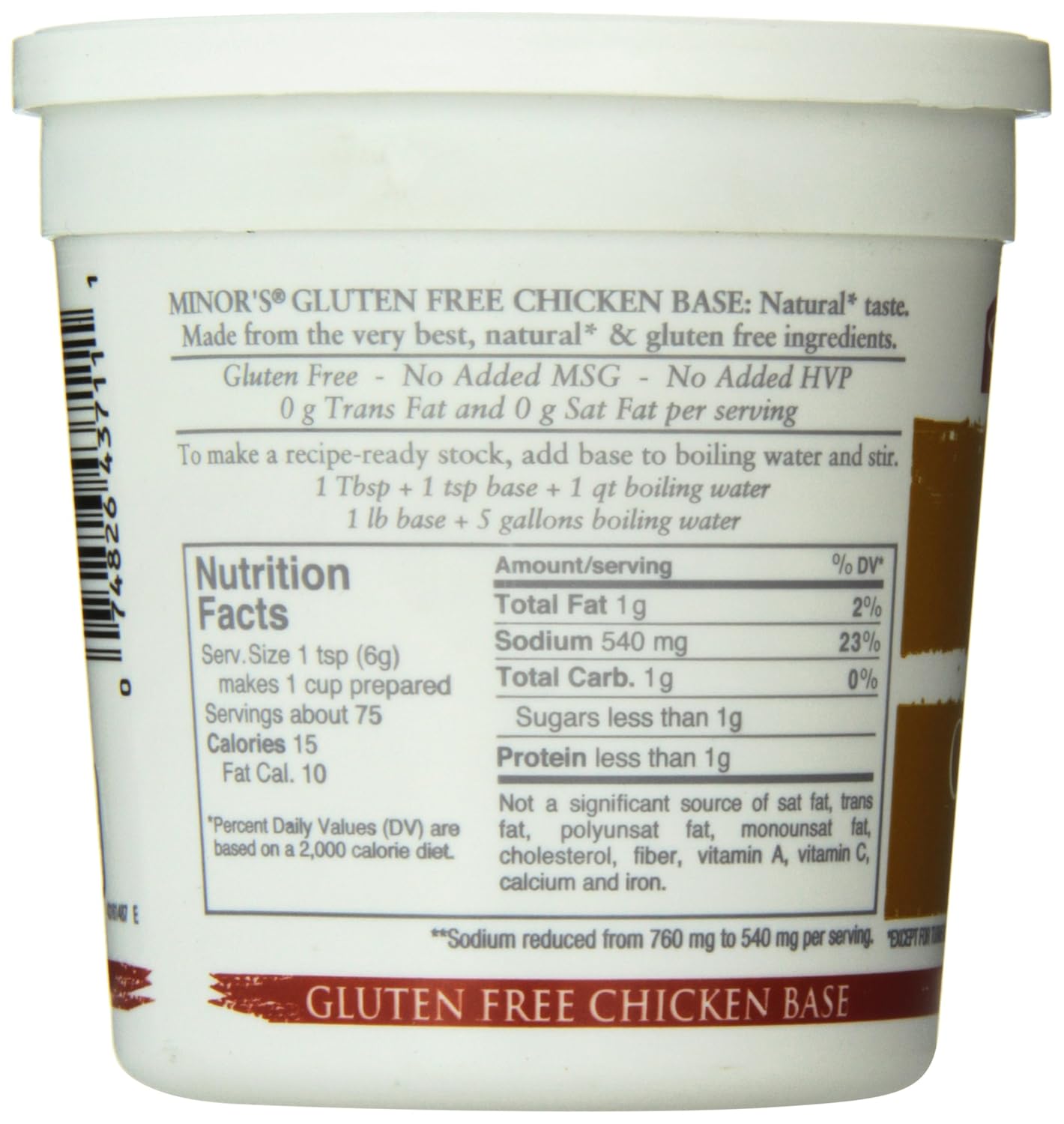Del menor sin gluten pollo Base fabricada con ingredientes naturales, 16onzas