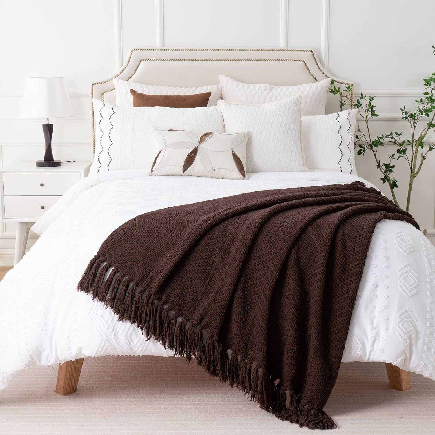 BATTILO HOME Manta marrón oscuro para sofá, súper suave y acogedora manta de chocolate cálido para cama individual, sala de estar, silla, cama,