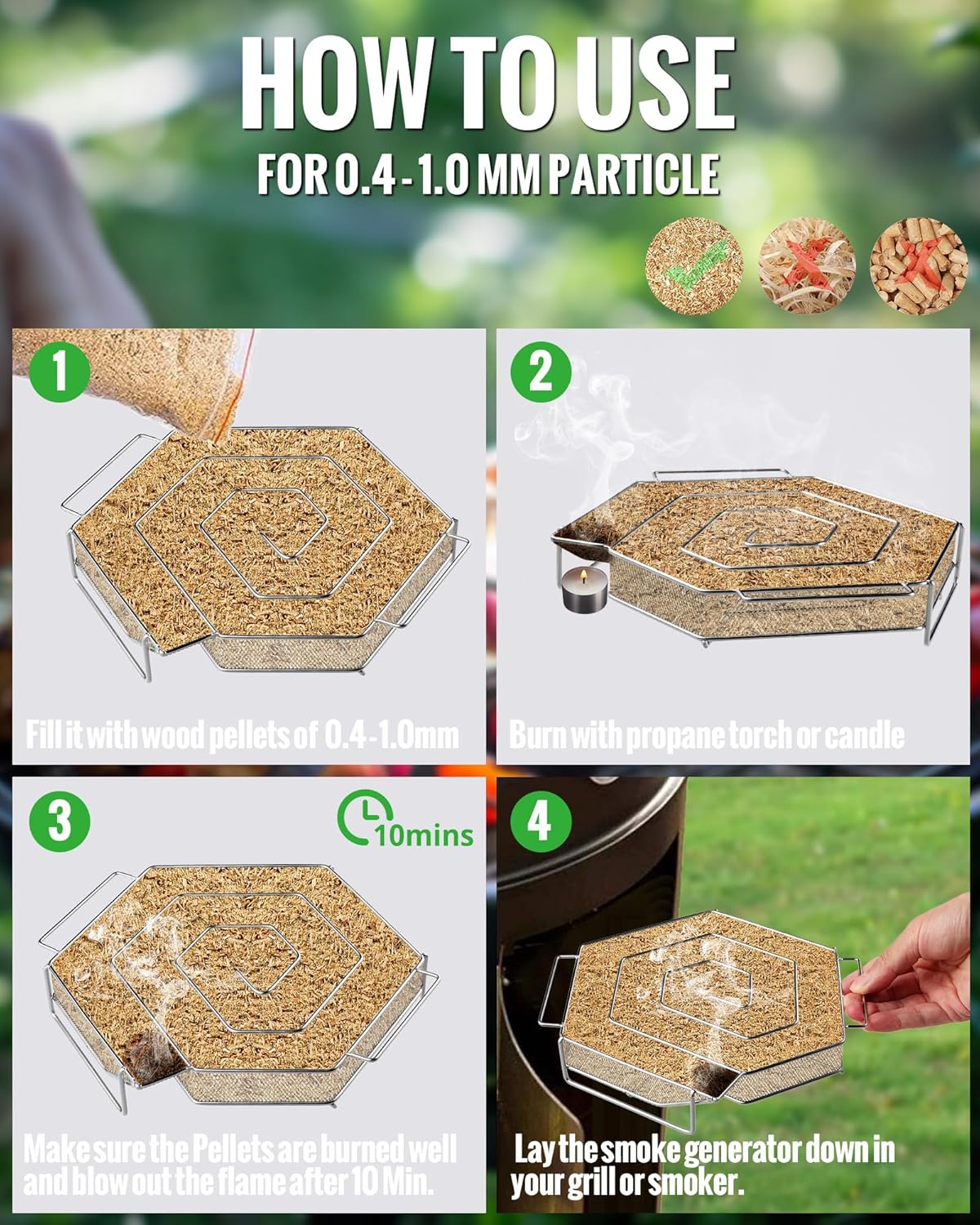 Generador de humo frío, generador de ahumador frío para parrilla de barbacoa, acero inoxidable para ahumar en caliente y frío, ahumador de alimentos