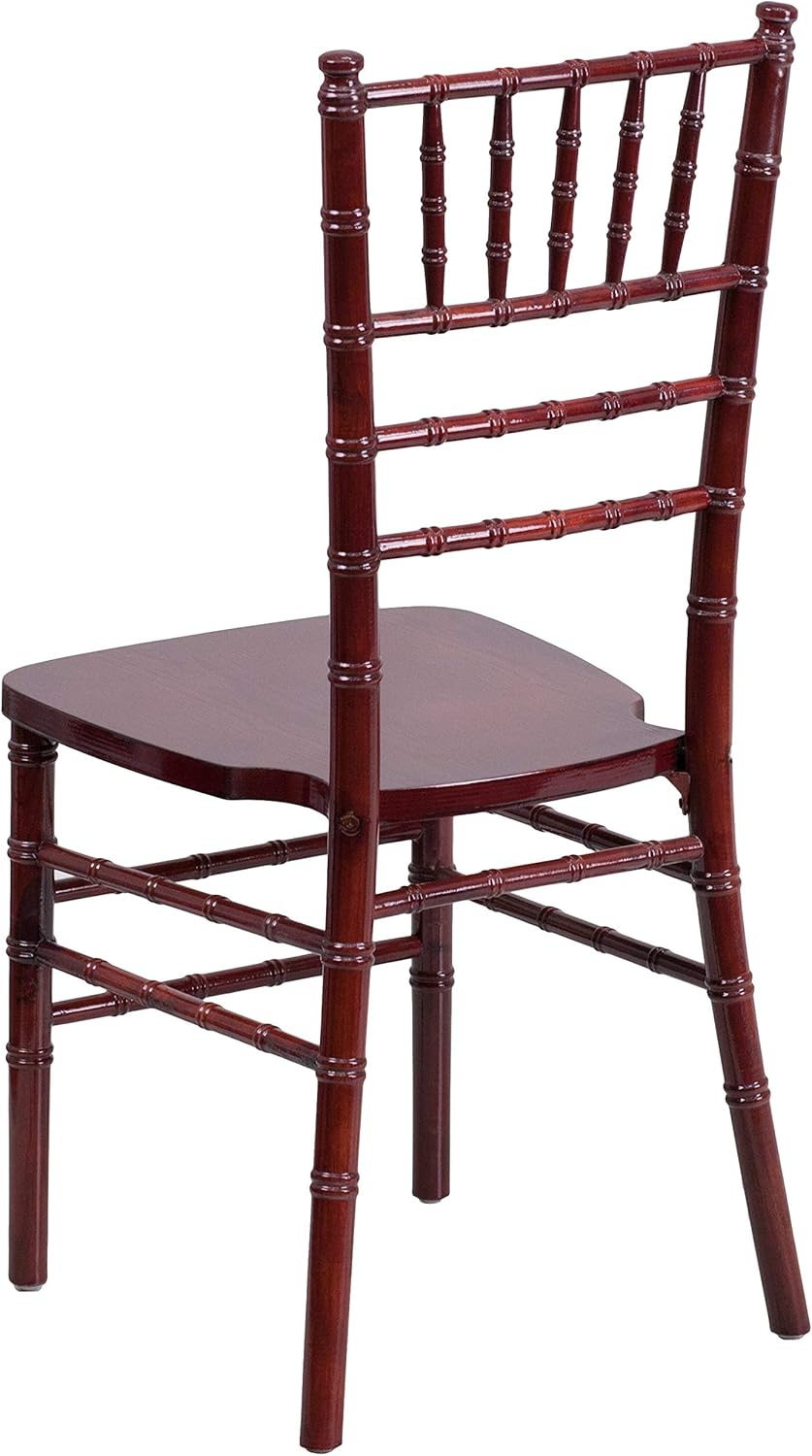 Una línea madera muebles madera color caoba Chiavari sala de baile sillas Paradise sala de baile de caoba sillas juego de 2