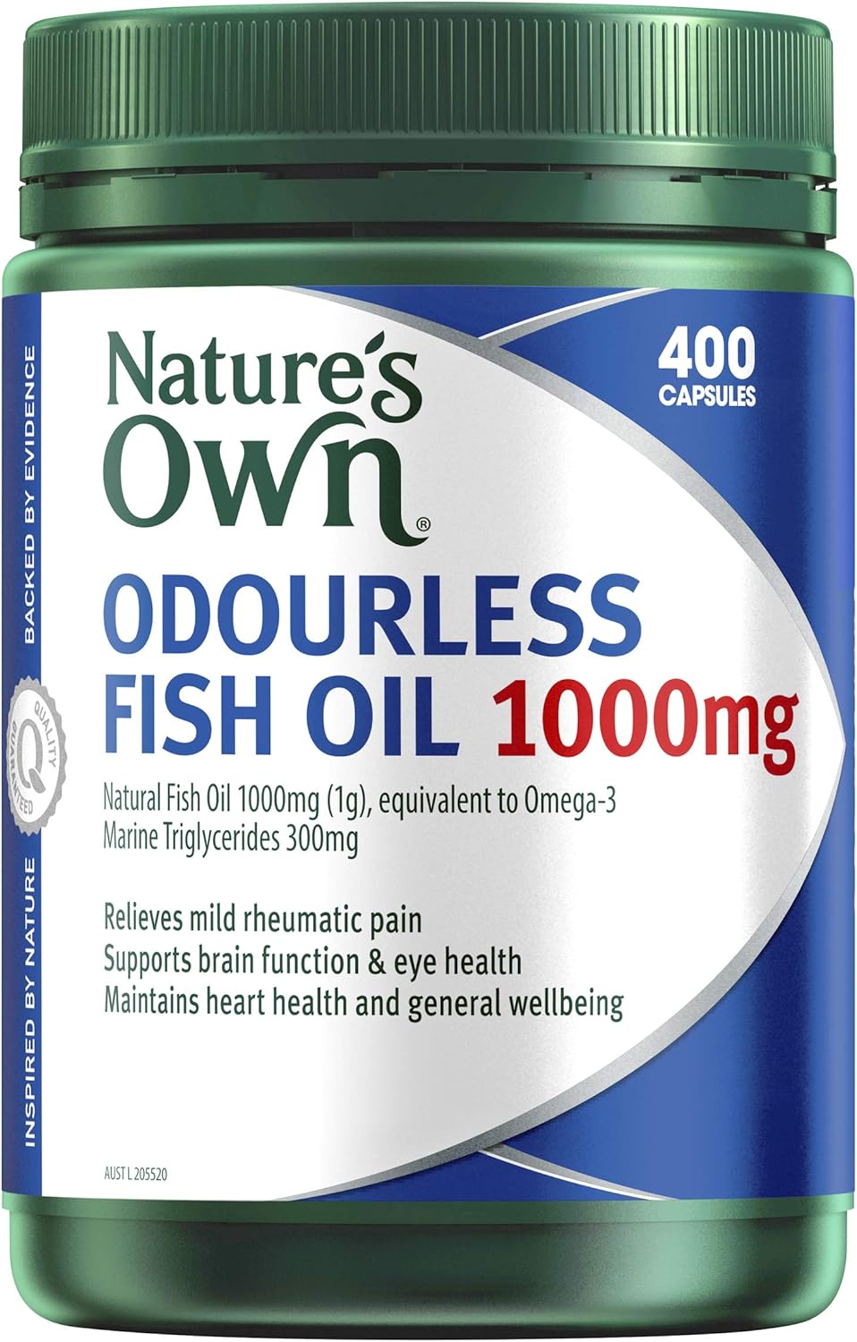 Nature’s Own Aceite de pescado sin olor 1000 mg 400 cápsulas