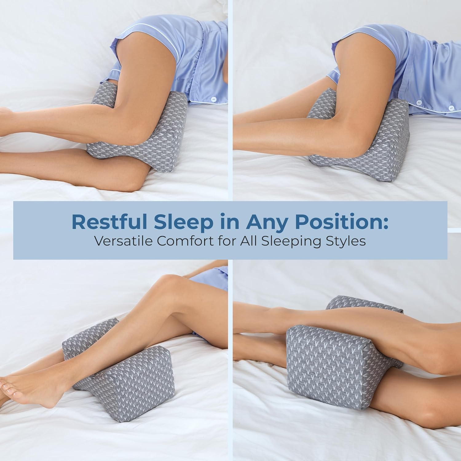 5 STARS UNITED Half Moon Bolster – Almohada semirrollo y almohada de rodilla para personas que duermen de lado y cojín de asiento para silla de