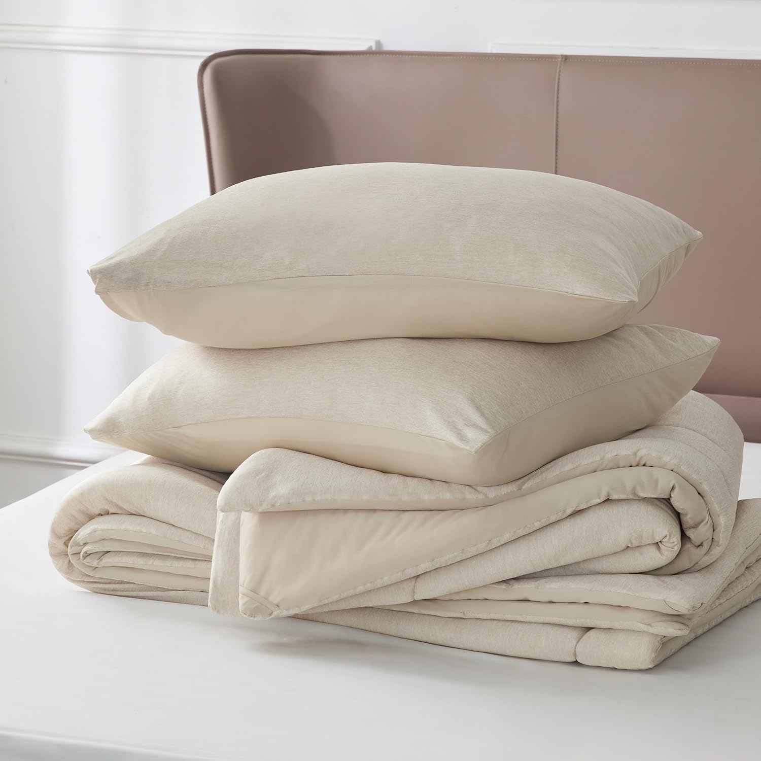 Bedsure Juego de edredón King  Juego de cama refrescante y cálido, edredón reversible de lino para todas las estaciones, 3 piezas, 1 edredón tamaño