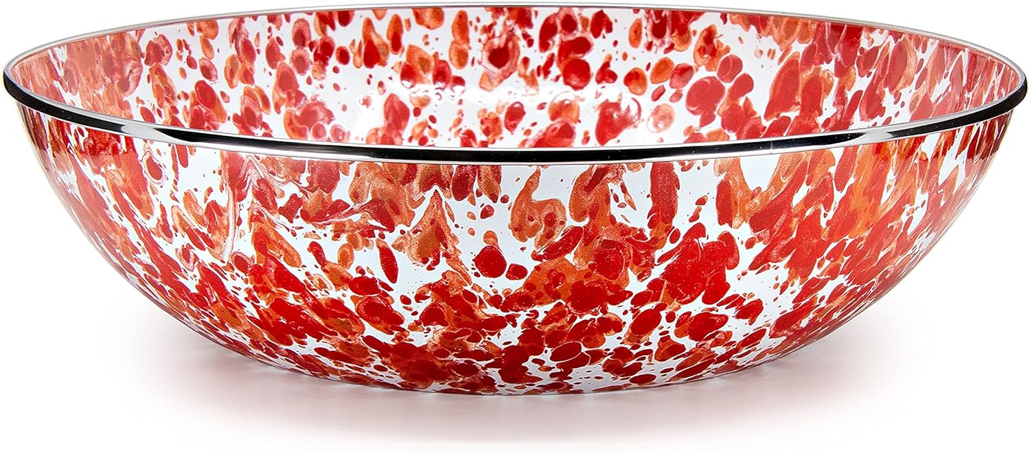 Golden Rabbit Enamelware – Cuenco de catering de 5 cuartos de galón (remolino del sol)