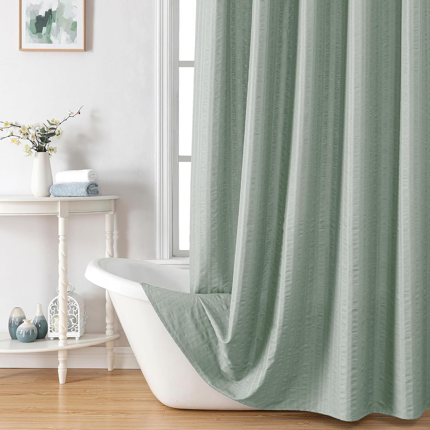 Cortinas de ducha verdes para baño