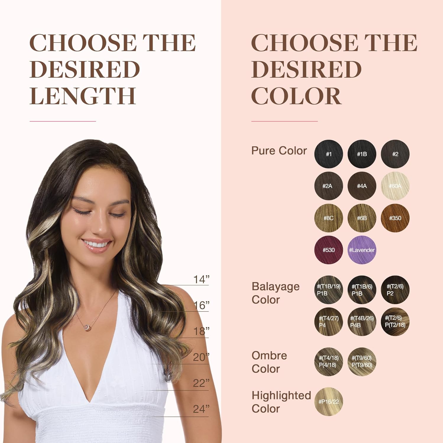 GOO GOO – Extensiones de cabello humano con clip en balayage de color castaño chocolate a rubio sucio de 16 pulgadas, 7 piezas de 4.23oz,