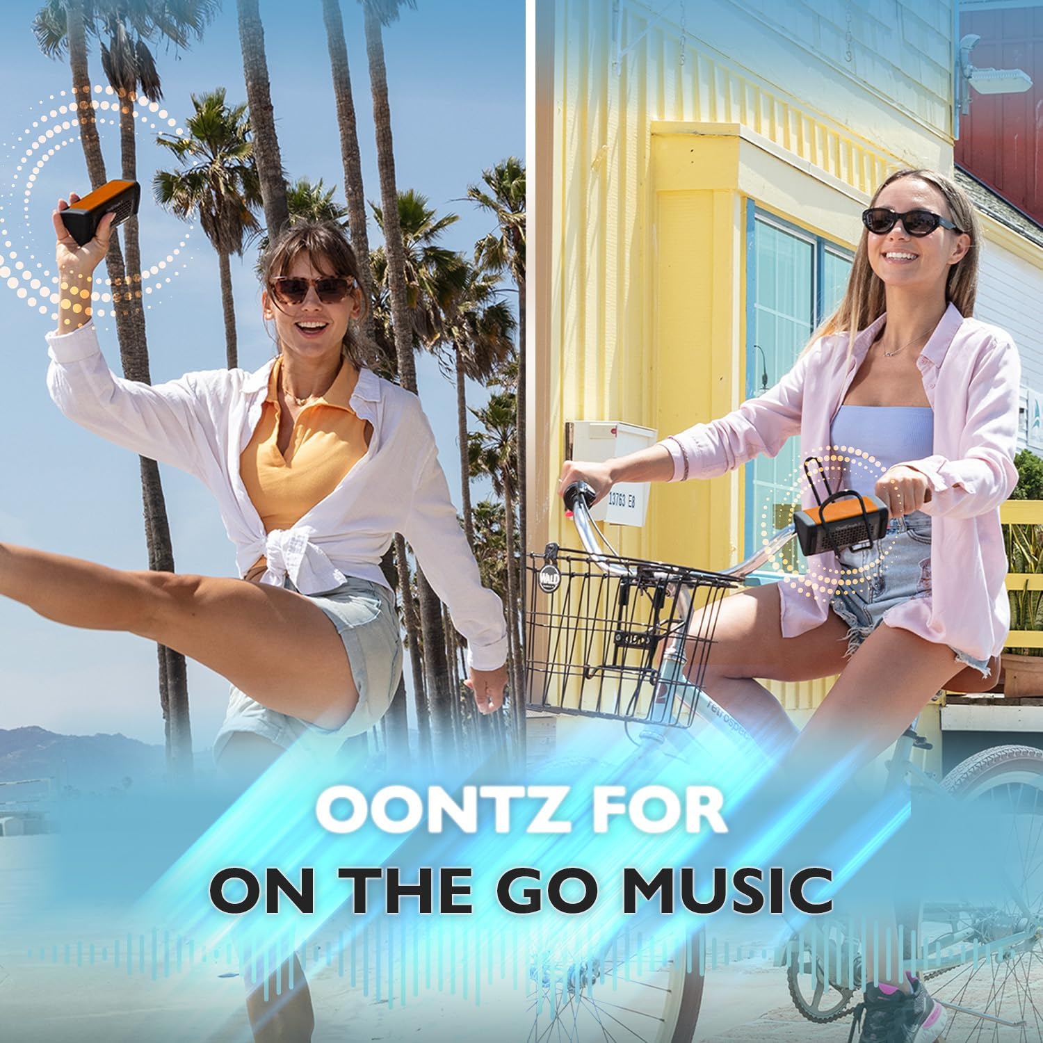 OontZ – Altavoz Bluetooth Angle 3, paquete de 2 altavoces Bluetooth inalámbricos portátiles, 10 vatios, sonido estéreo cristalino, altavoces