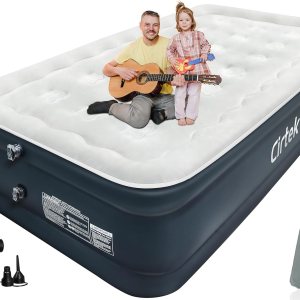 Colchón de aire, colchón inflable individual de 18 pulgadas para campamento, viajes, dormir, colchón inflable de tamaño portátil con bomba Colchón de aire, colchón inflable individual de 18 pulgadas para campamento, viajes, dormir, colchón inflable de tamaño portátil con bomba