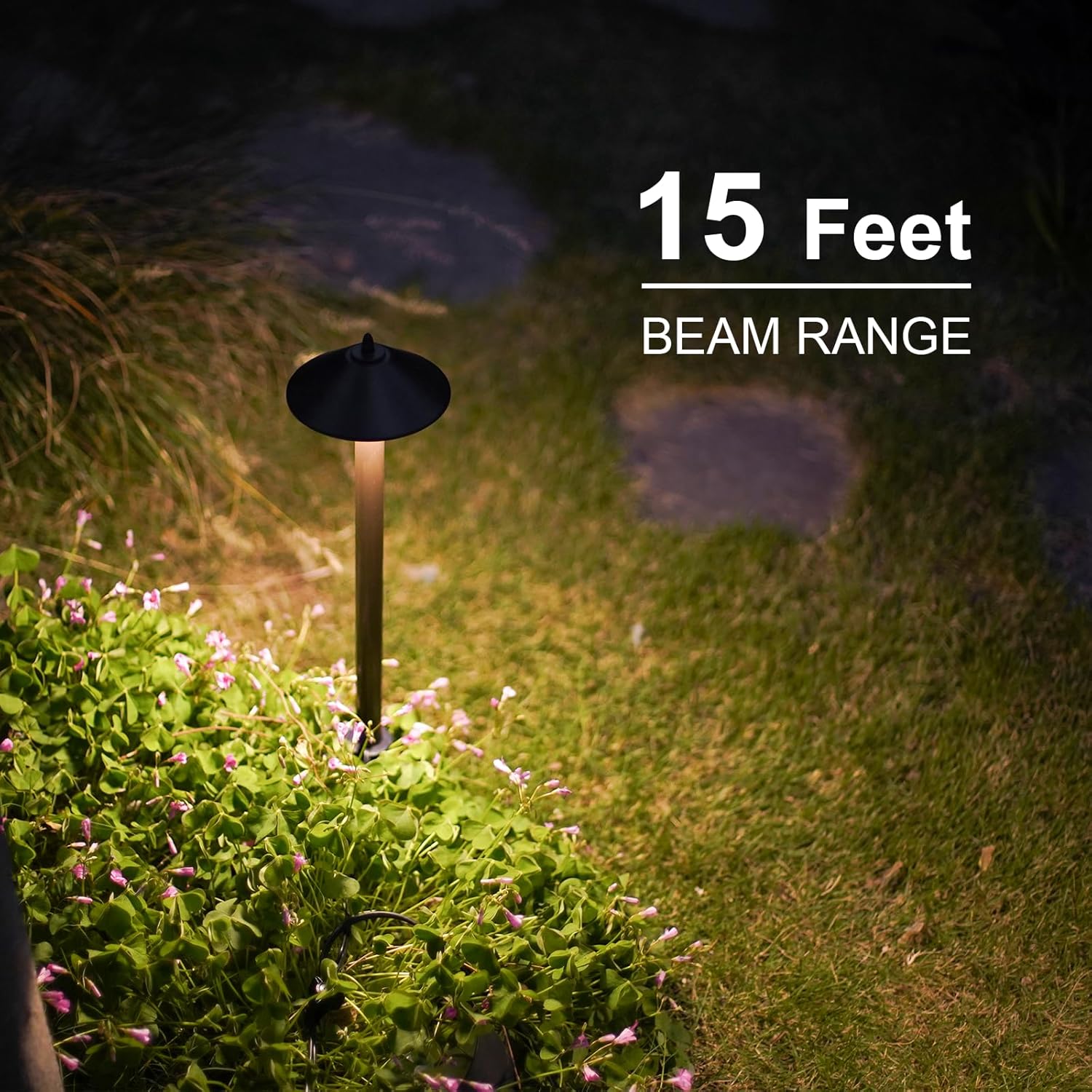GOODSMANN Iluminación de paisaje al aire libre de bajo voltaje Kits de iluminación de paisaje 8PK Luces de camino con cable 10W 25 lúmenes 2700K