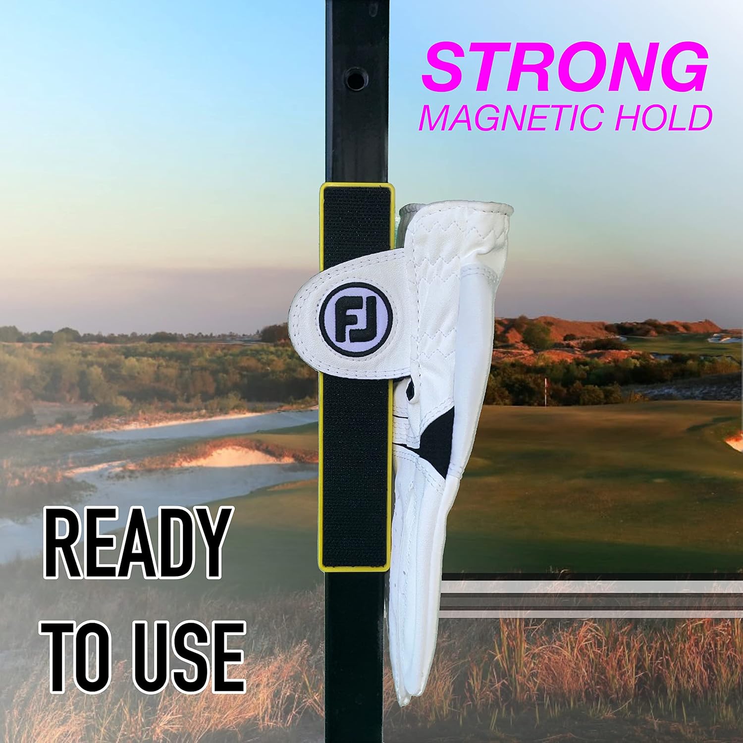 Soporte magnético para guantes de golf para carritos de golf, imanes de fuerza industrial para una sujeción fuerte, velcro fuerte, mantiene las