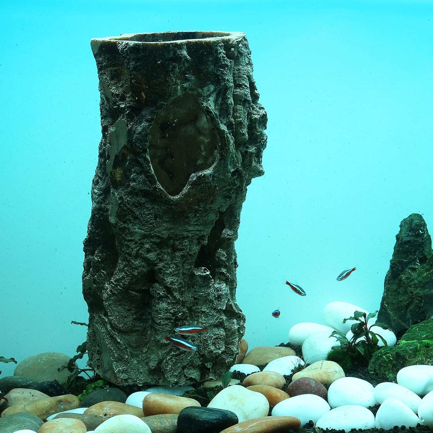 Piel de reptil grande, 12 pulgadas, decoración de acuario, escondite territorial de peces, casa de escondite, decoración de reptiles