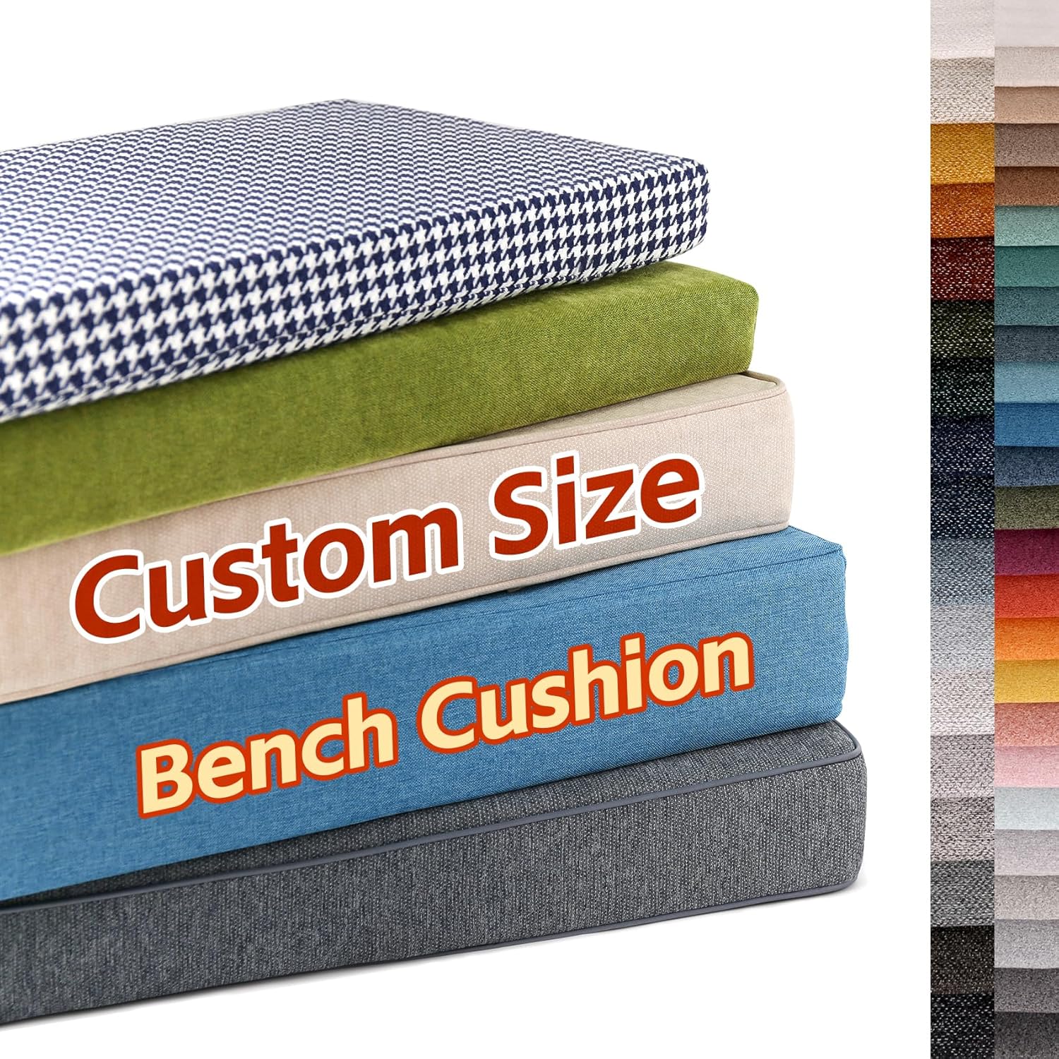 mudilun Cojines de banco personalizados para muebles de interior, cojín de banco de piano antideslizante para exterior, cojín de banco de jardín