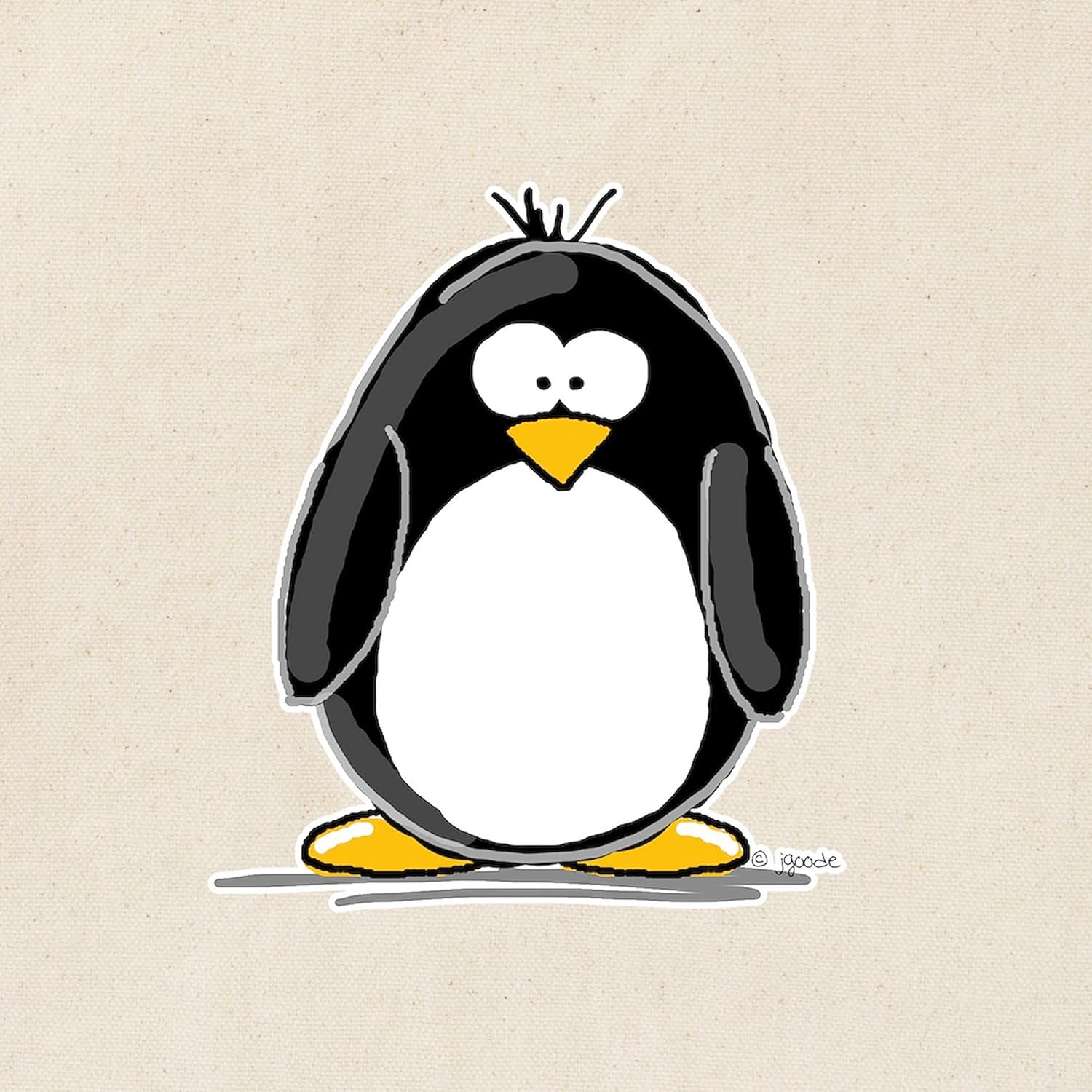 CafePress Penguin Tote Bag Natural Canvas Tote Bag, Bolso de compras de tela, Caqui