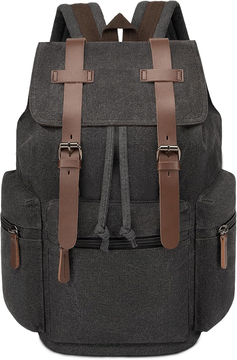 Mochila de lona vintage para computadora portátil, para computadora de 15.6 pulgadas, mochila de viaje para trabajo universitario para hombres y