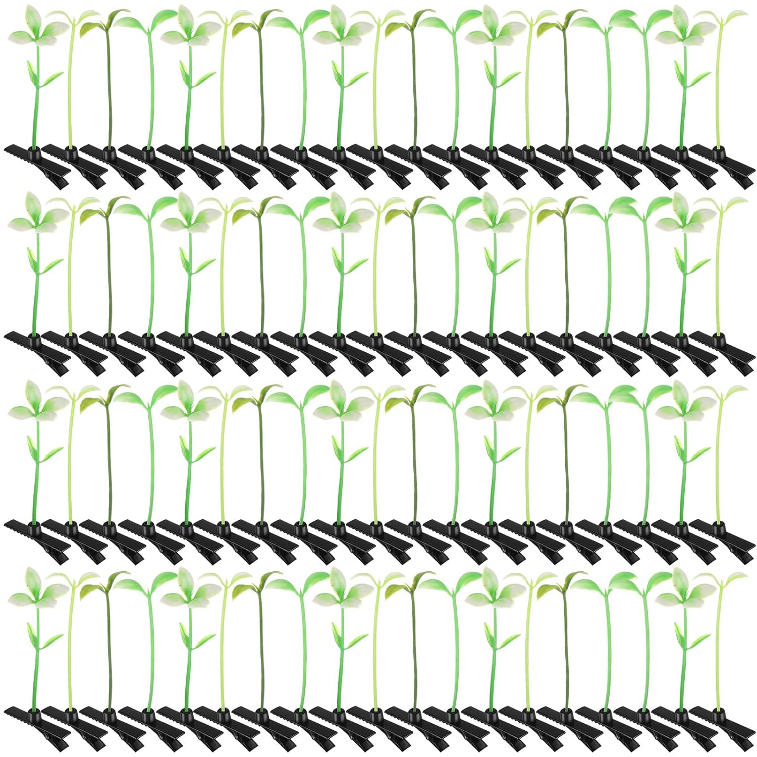 200 pinzas para el cabello con brotes de frijoles, horquillas divertidas para brotes de hierba, brotes de hierba, flores, mariposas, hongos,