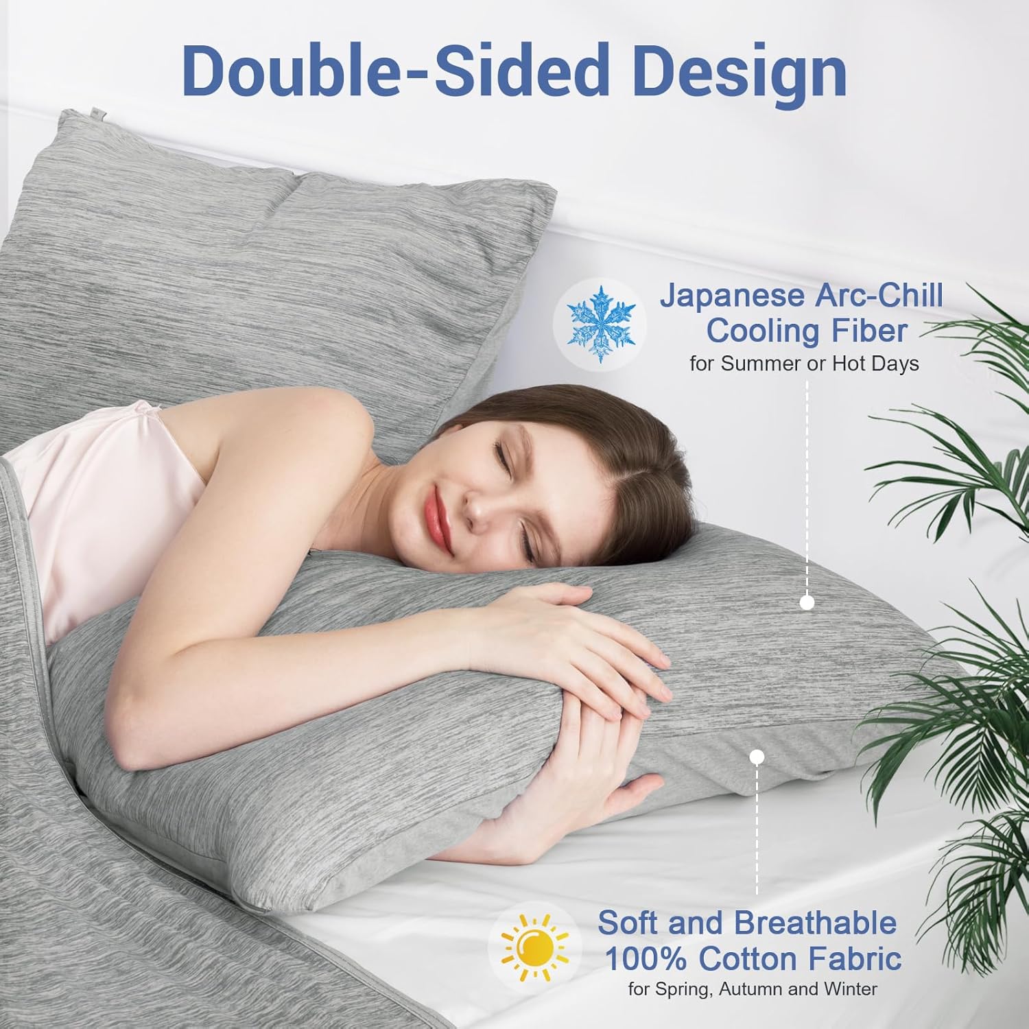 Elegear Fundas de almohada refrescantes para personas que duermen con calor, fundas de almohada refrescantes japonesas Q-Max 0.45, ambos lados