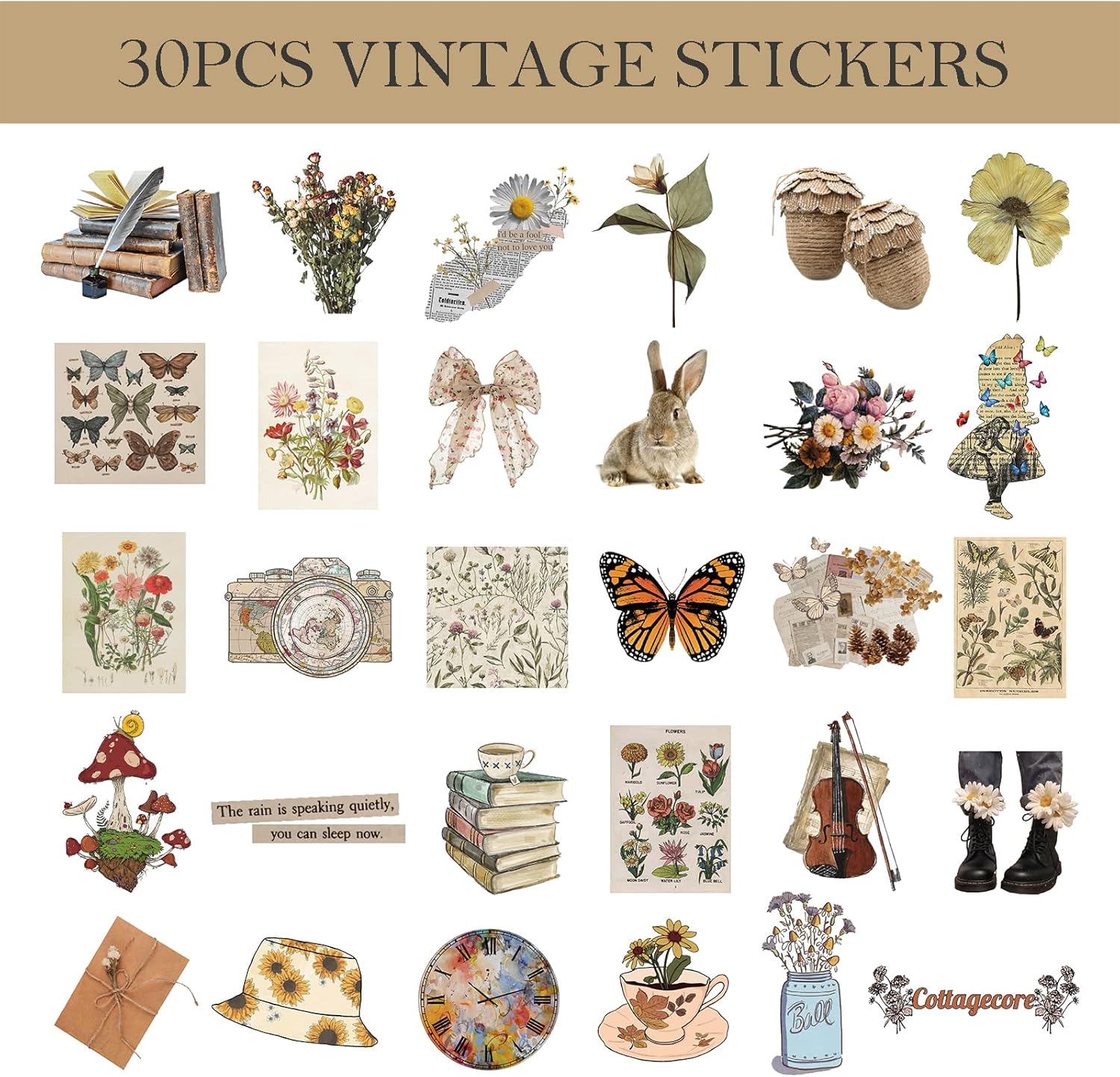 KOSKIMER Kit de collage de pared vintage de 100 piezas, cuadros estéticos, pósteres para habitación estética, decoración de habitación para