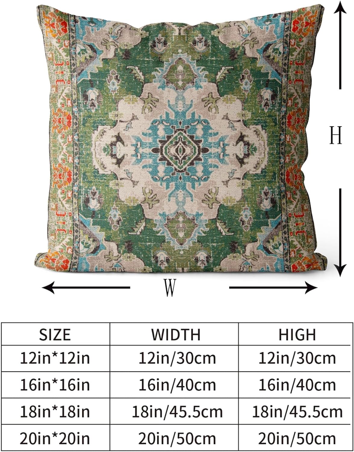 Juego de 2 fundas de cojín bohemias de 16 x 16 pulgadas, alfombra persa de algodón suave con patrón de doble cara, fundas de cojín decorativas para