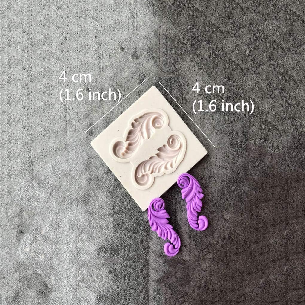 5 moldes de silicona para pastel de fondant, molde de volutas de estilo barroco para Sugarcraft, decoración de bordes de pasteles, decoración de