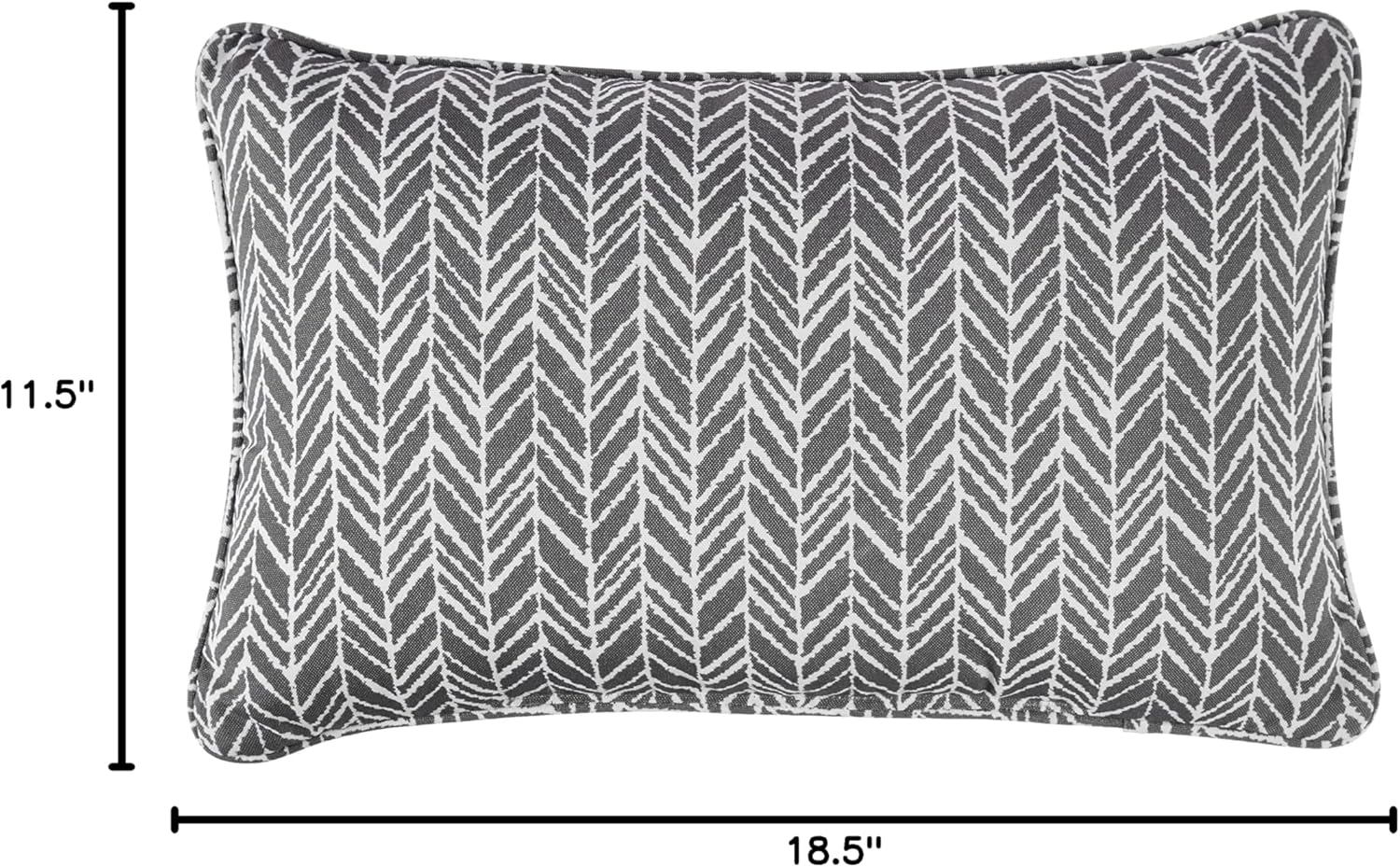 Pillow Perfect Cojines de asiento de pizarra de espiga para exterioresinteriores, 11.5 x 18.5 pulgadas, gris, paquete de 2, gris