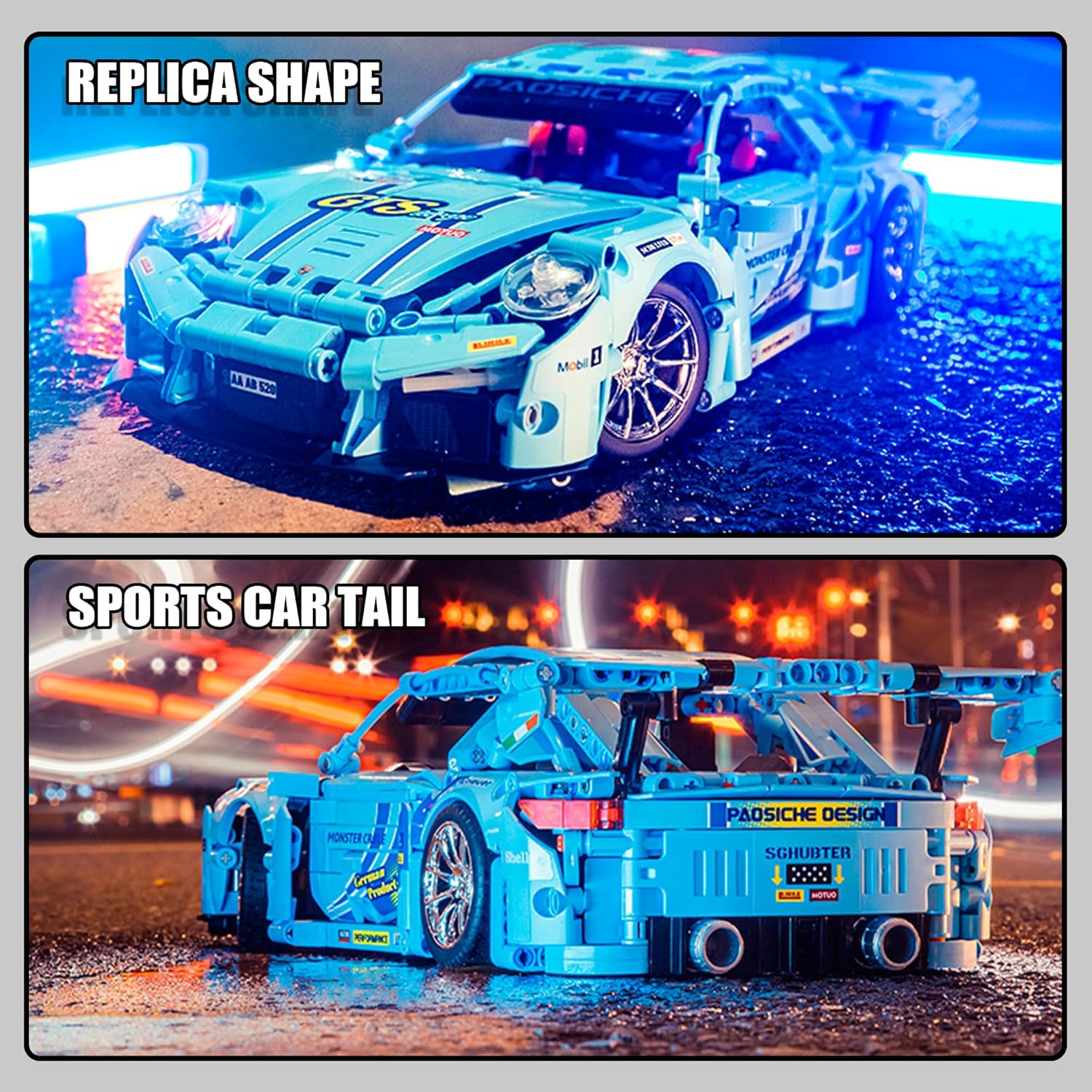 Kit de construcción de autos deportivos para adultos, juego de bloques de construcción desafiantes MOC 114, auto de carreras, regalos de súper autos