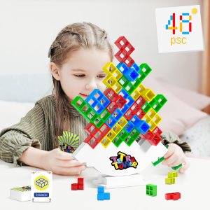 AZHU Tetra Tower – Bloque apilable de equilibrio, juegos de mesa para niños y adultos, juegos de fiesta, el juego de bloques de construcción de AZHU Tetra Tower – Bloque apilable de equilibrio, juegos de mesa para niños y adultos, juegos de fiesta, el juego de bloques de construcción de