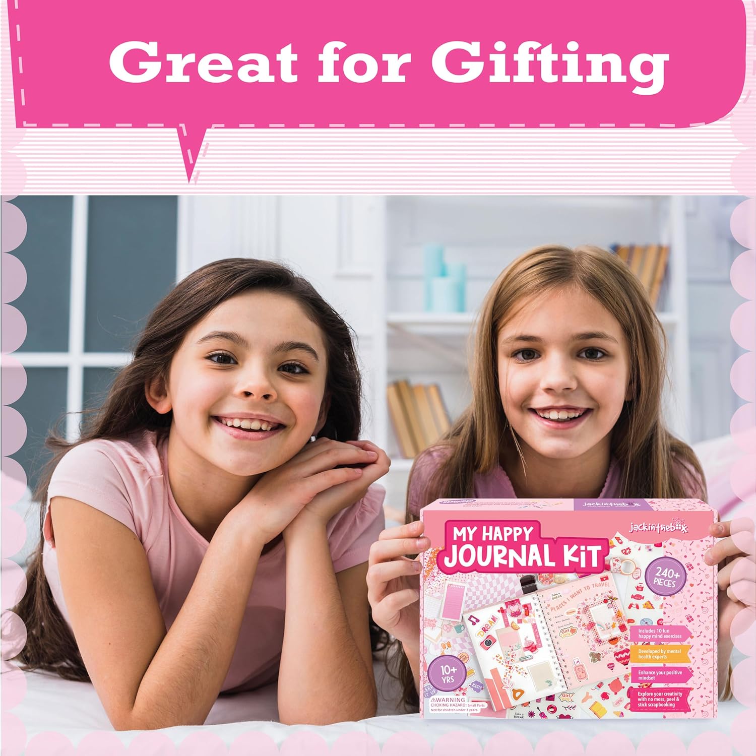 jackinthebox Diario de bricolaje para niñas de 8 a 12 años  242 piezas  Kit de álbum de recortes  Regalos para niñas adolescentes  Kit de diario