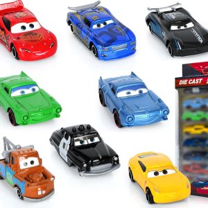 Juguetes de autos de metal de película de coches, 8 piezas de camiones de metal con Lightning King Sheriff Modelo de juguete de cumpleaños para Juguetes de autos de metal de película de coches, 8 piezas de camiones de metal con Lightning King Sheriff Modelo de juguete de cumpleaños para