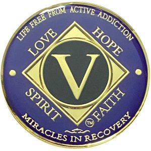NA 5 Year Golden Color Plated Medallion, Recovery Coin, NA Token, Narcotics Anonymous Recovery Chip, NA Recovery Gift (purple & Golden Colors) NA 5 Year Golden Color Plated Medallion, Recovery Coin, NA Token, Narcotics Anonymous Recovery Chip, NA Recovery Gift (purple & Golden Colors)