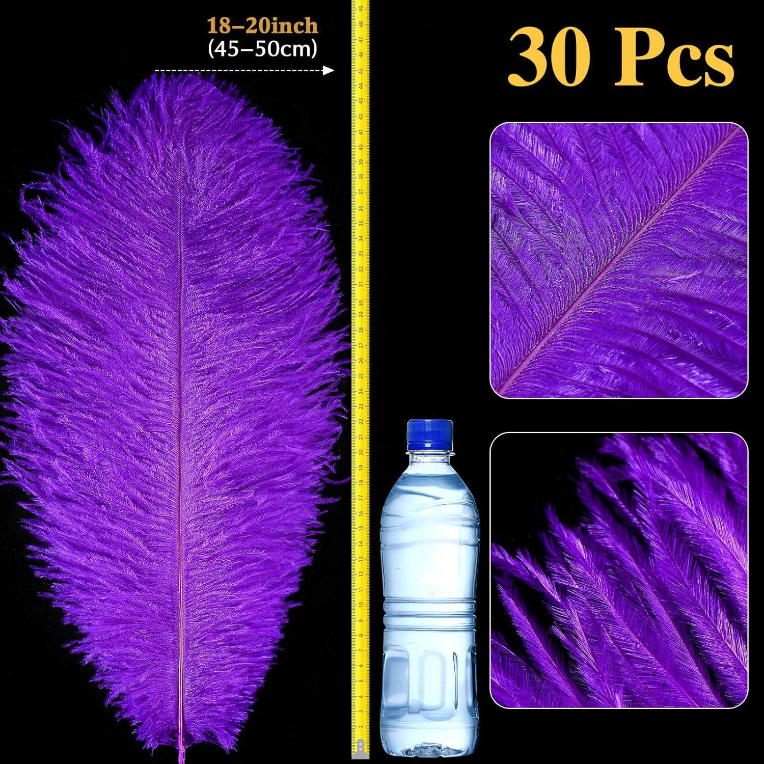 30 plumas de avestruz naturales grandes de 18 a 20 pulgadas a granel para centros de mesa de boda, centros de mesa, decoración del hogar, arreglos