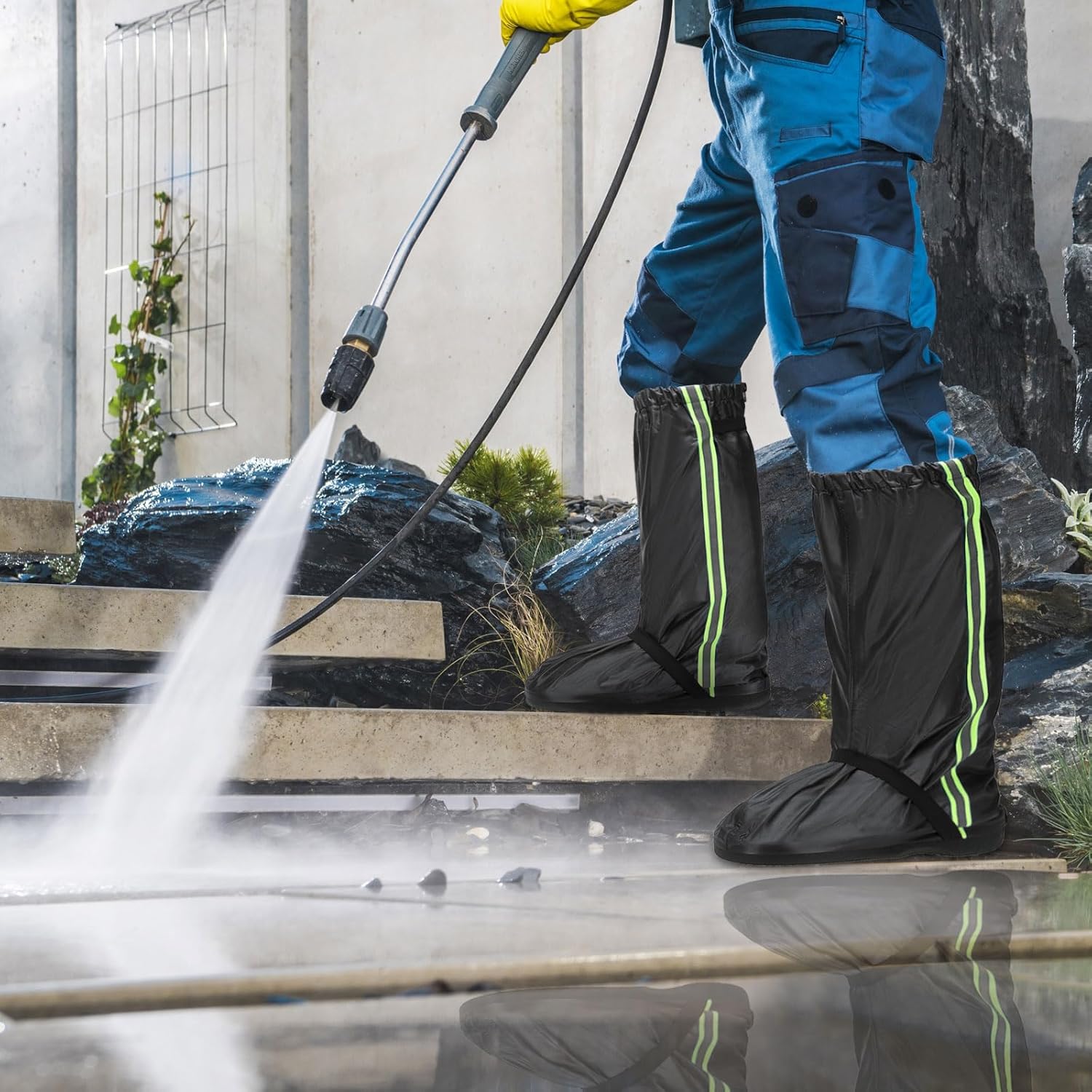 PATIKIL Cubiertas impermeables para zapatos, reutilizables antideslizantes con cremallera para zapatos de lluvia, cubiertas para botas de nieve