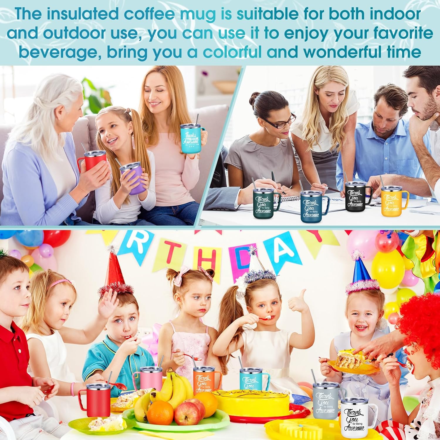 Umigy 24 tazas de café de agradecimiento a los empleados, regalo de agradecimiento por ser impresionante, taza de campamento de 17 onzas con asa,