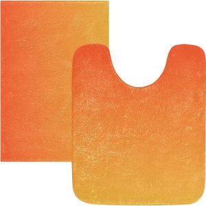 Sinestour Juego de 2 tapetes de baño antideslizantes en forma de U, lavables y absorbentes, esponjosos, para bañera, ducha, baño, 16 x 24 pulgadas + Sinestour Juego de 2 tapetes de baño antideslizantes en forma de U, lavables y absorbentes, esponjosos, para bañera, ducha, baño, 16 x 24 pulgadas +