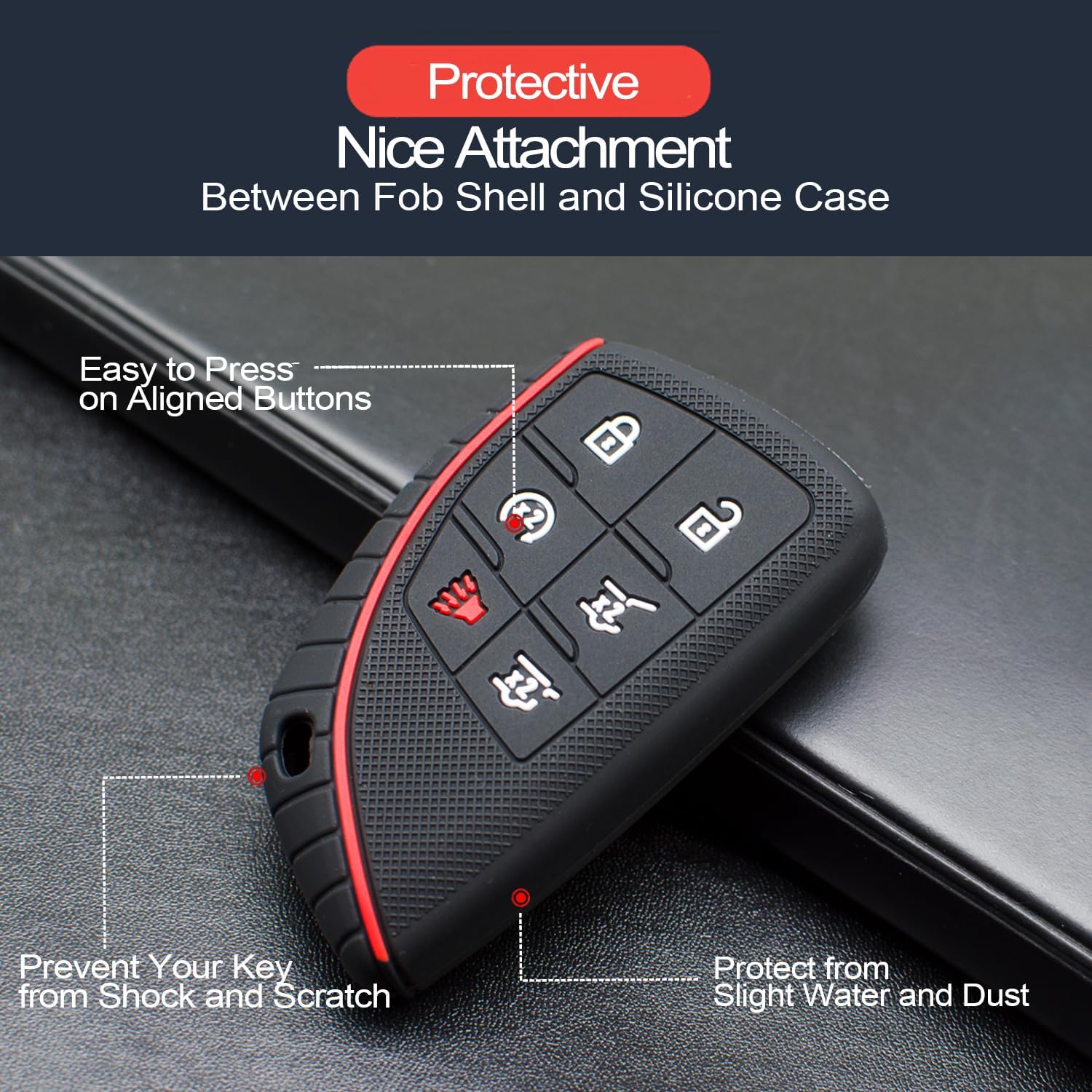 2 piezas compatibles con GMC Canyon Yukon XL Chevy Chevrolet Colorado Suburban Tahoe Buick Envision Honda Prologue 6 botones Funda para llavero