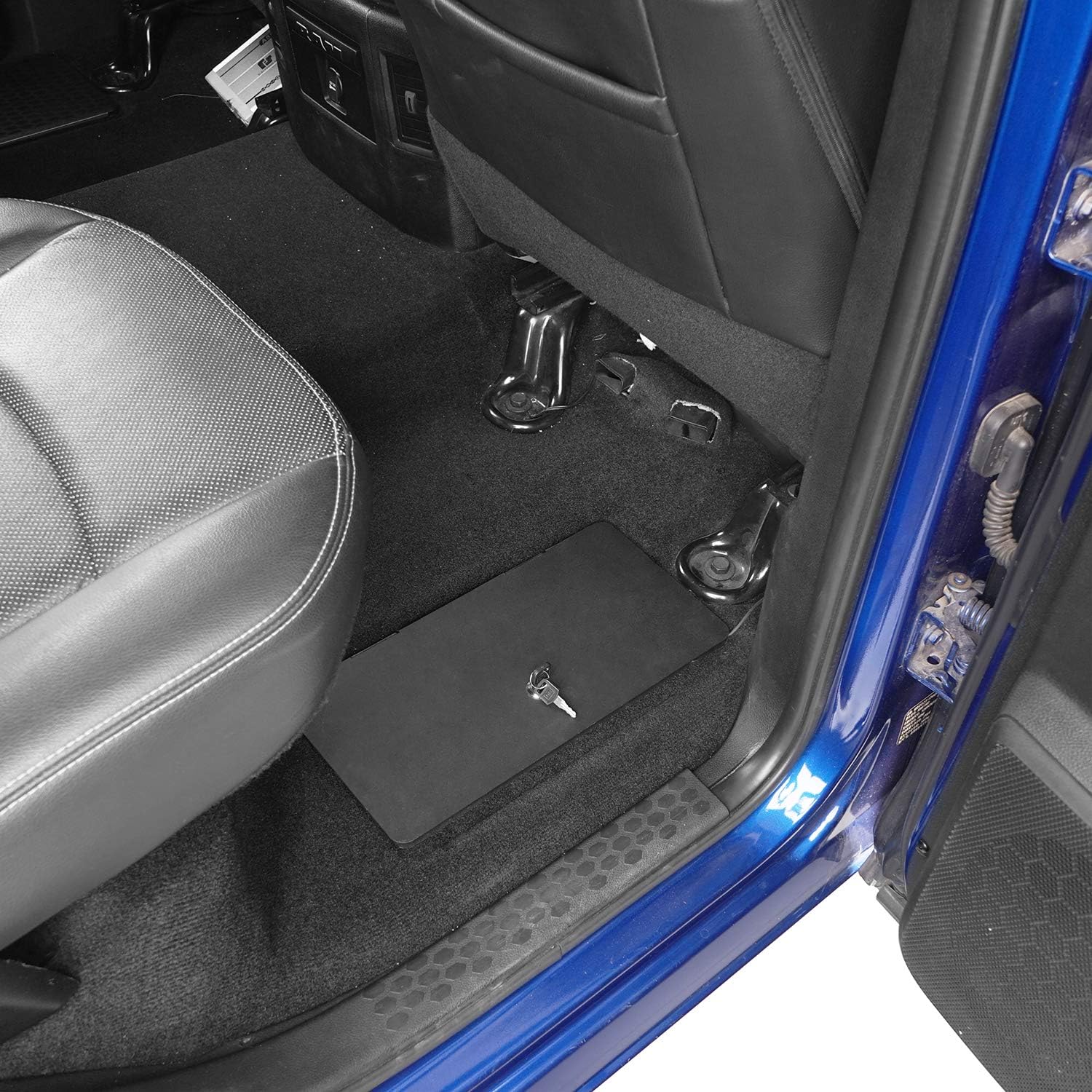 Hooke Road RAM 1500 – Bandeja organizadora de almacenamiento de suelo para asiento trasero caja de seguridad para camioneta 09-18 Dodge RAM 1500.