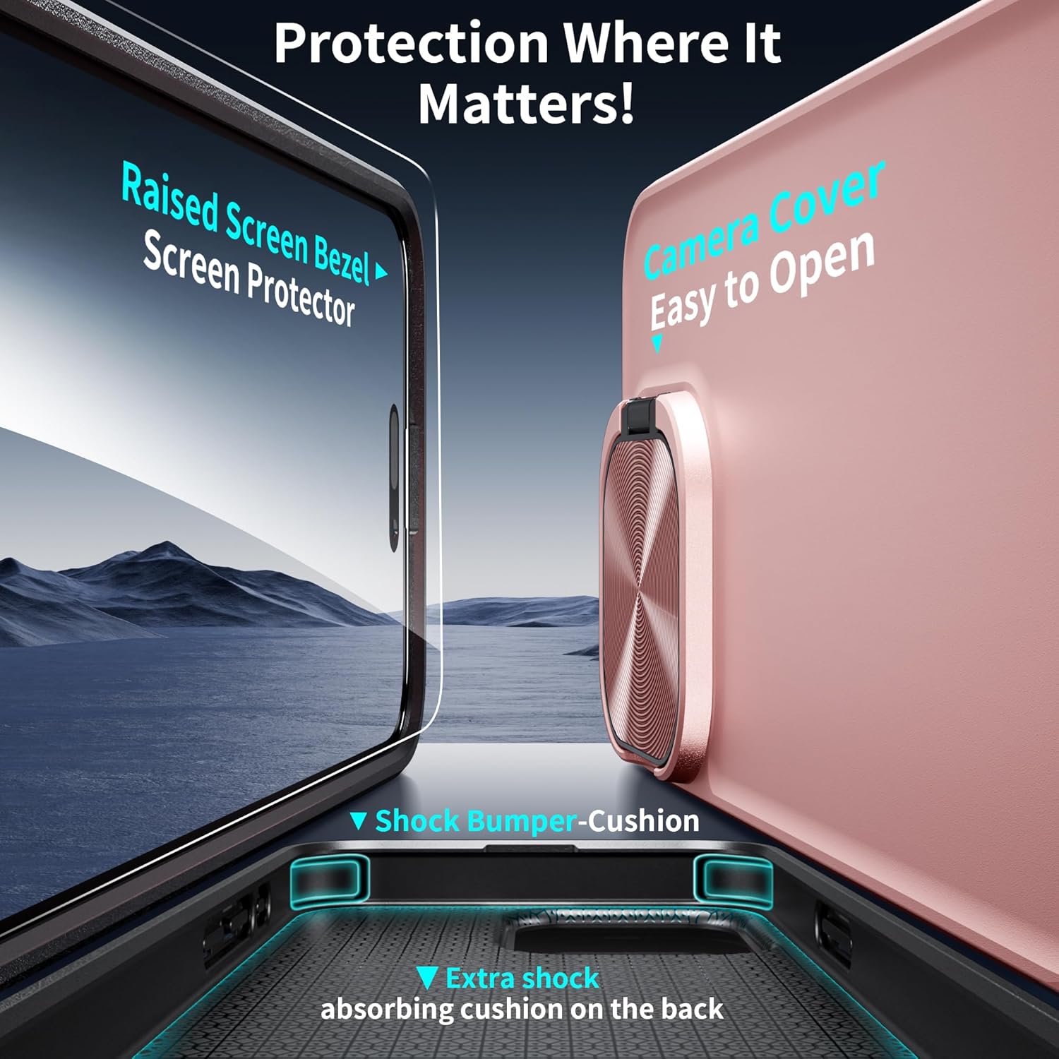 LUTTY MagSafe – Funda diseñada para iPhone 15 Pro con funda para cámara, compatible con MagSafe, con soporte invisible para cámara integrado, funda
