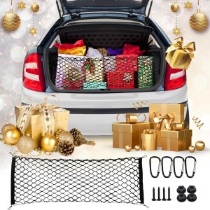 Red de carga de doble capa para SUV, organizador de maletero compatible con Grand Cherokee, red de malla elástica para autos de tamaño mediano, SUV, Red de carga de doble capa para SUV, organizador de maletero compatible con Grand Cherokee, red de malla elástica para autos de tamaño mediano, SUV,