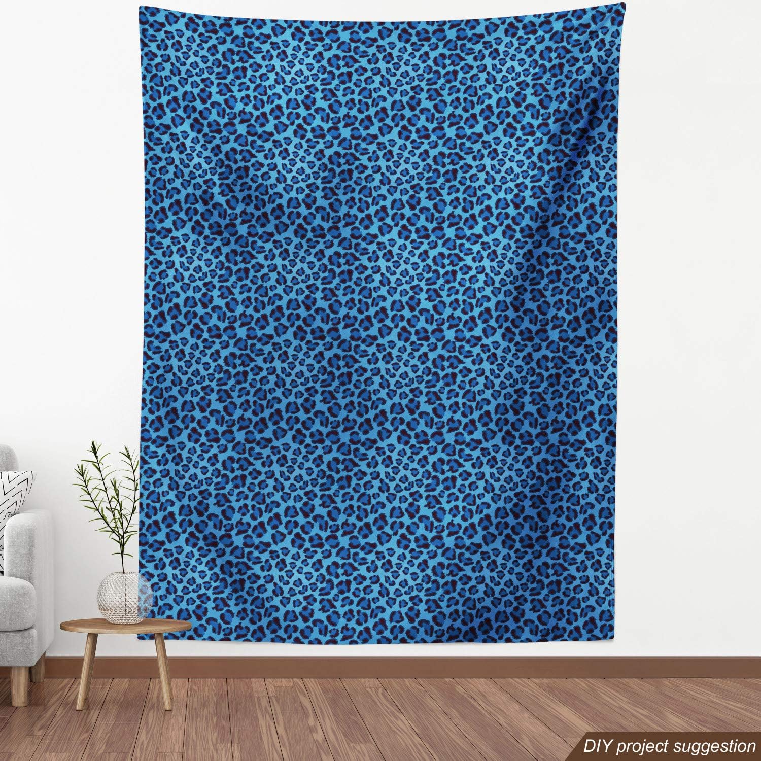 Lunarable The Yard, tela con estampado de animales de piel de leopardo, arte contemporáneo creativo, tela decorativa para tapicería y detalles del