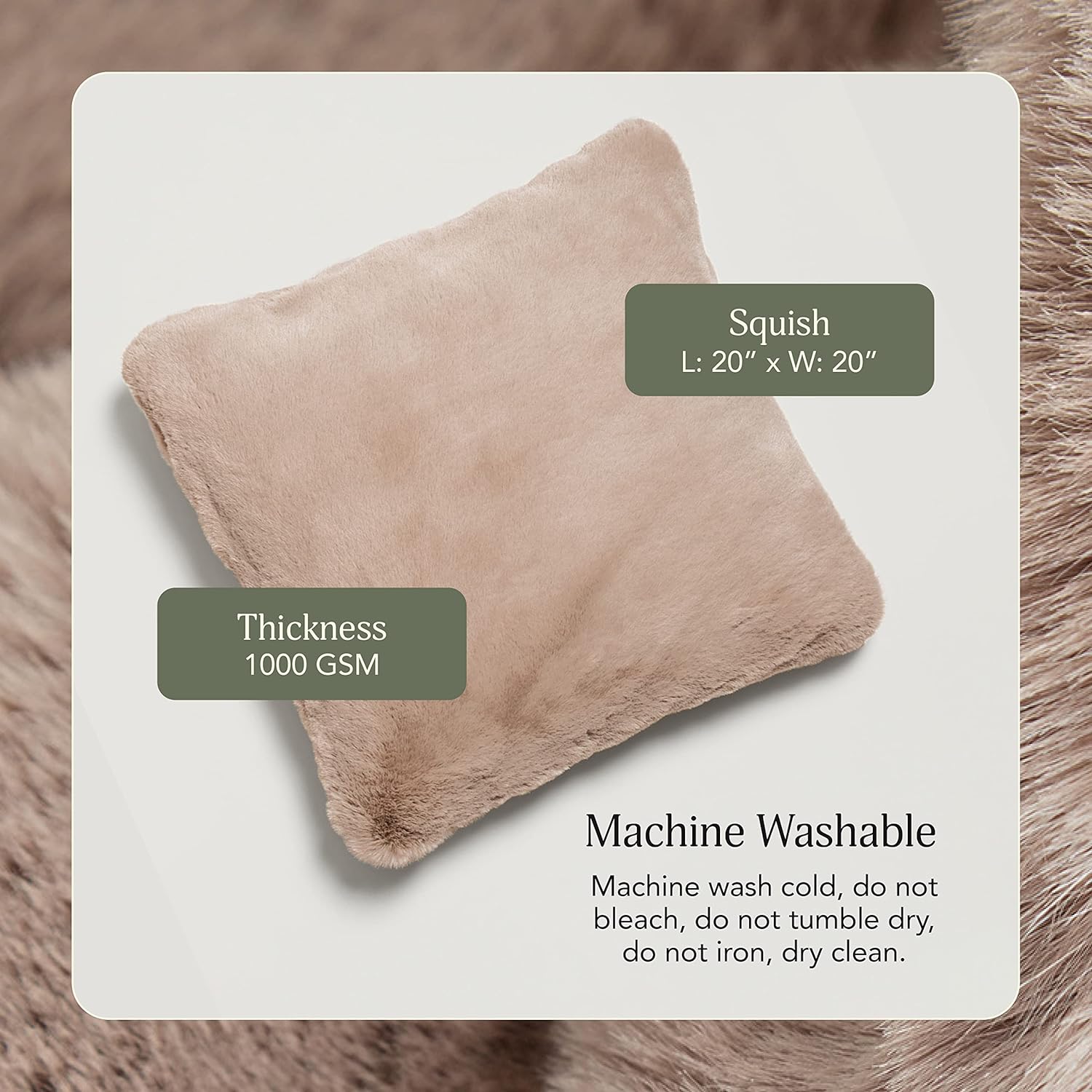UnHide Squish – Almohada de piel sintética – Almohada extra suave – Almohada de forma cuadrada, relleno de poliéster, lavable a máquina, perfecta