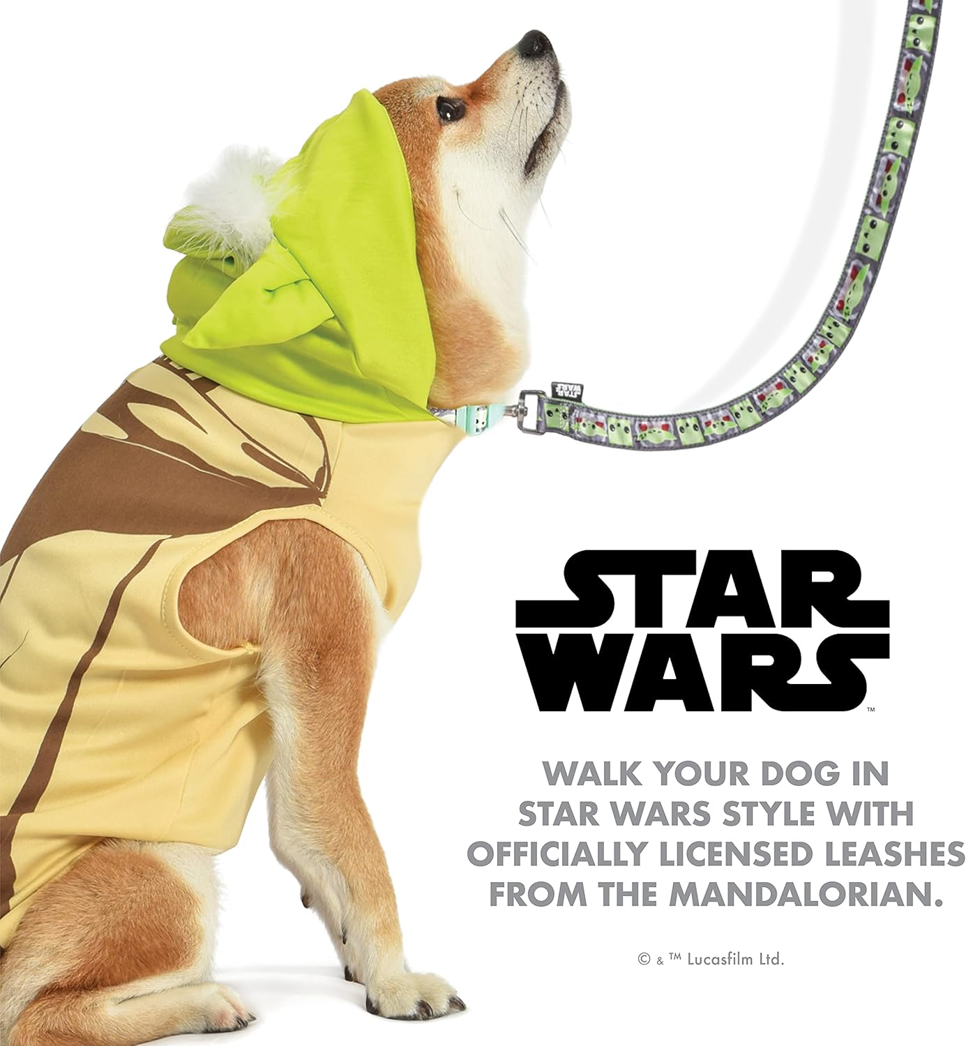 Star Wars for Pets The Mandalorian The Child – Correa para perro de 6 pies  Correa de perro de 6 pies se fija fácilmente a cualquier collar o arnés