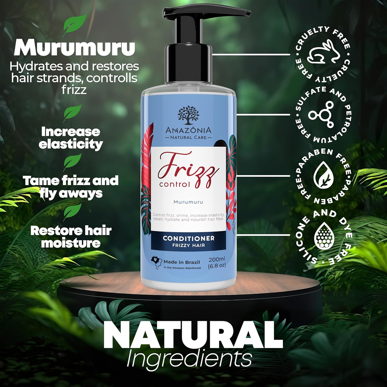 Acondicionador natural de control de encrespamiento para mujeres y hombres, acondicionador de cabello antiencrespamiento, acondicionador de cabello