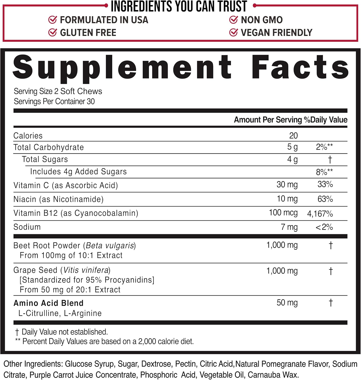 VIVAREV Suplemento de óxido nítrico de remolacha  1000 mg de remolacha en polvo con L arginina, L citrulina, extracto de semilla de uva, niacina,