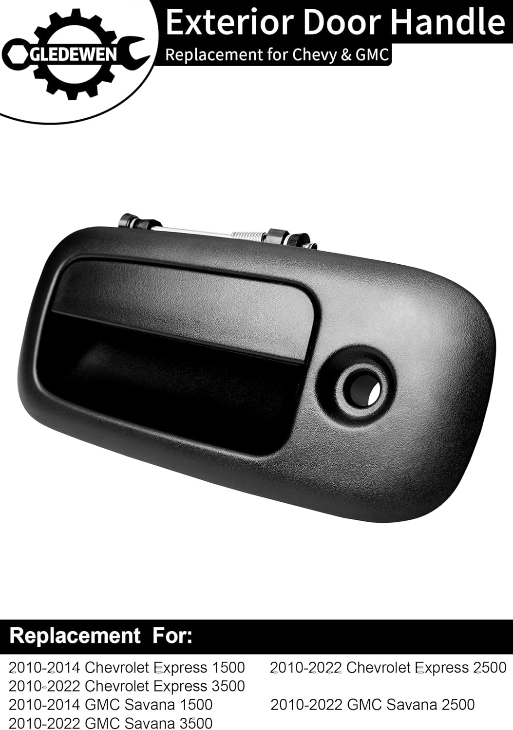 Manija de puerta exterior, compatible con Chevy Express 2010-2022, GMC Savana 1500 2500 3500 Van, lado delantero izquierdo del conductor con