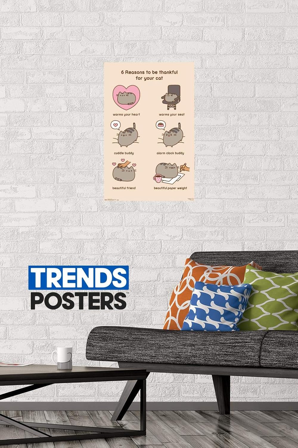 Trends International Pusheen – Póster de pared Thankful, 14.725 x 22.375 pulgadas, versión premium sin marco