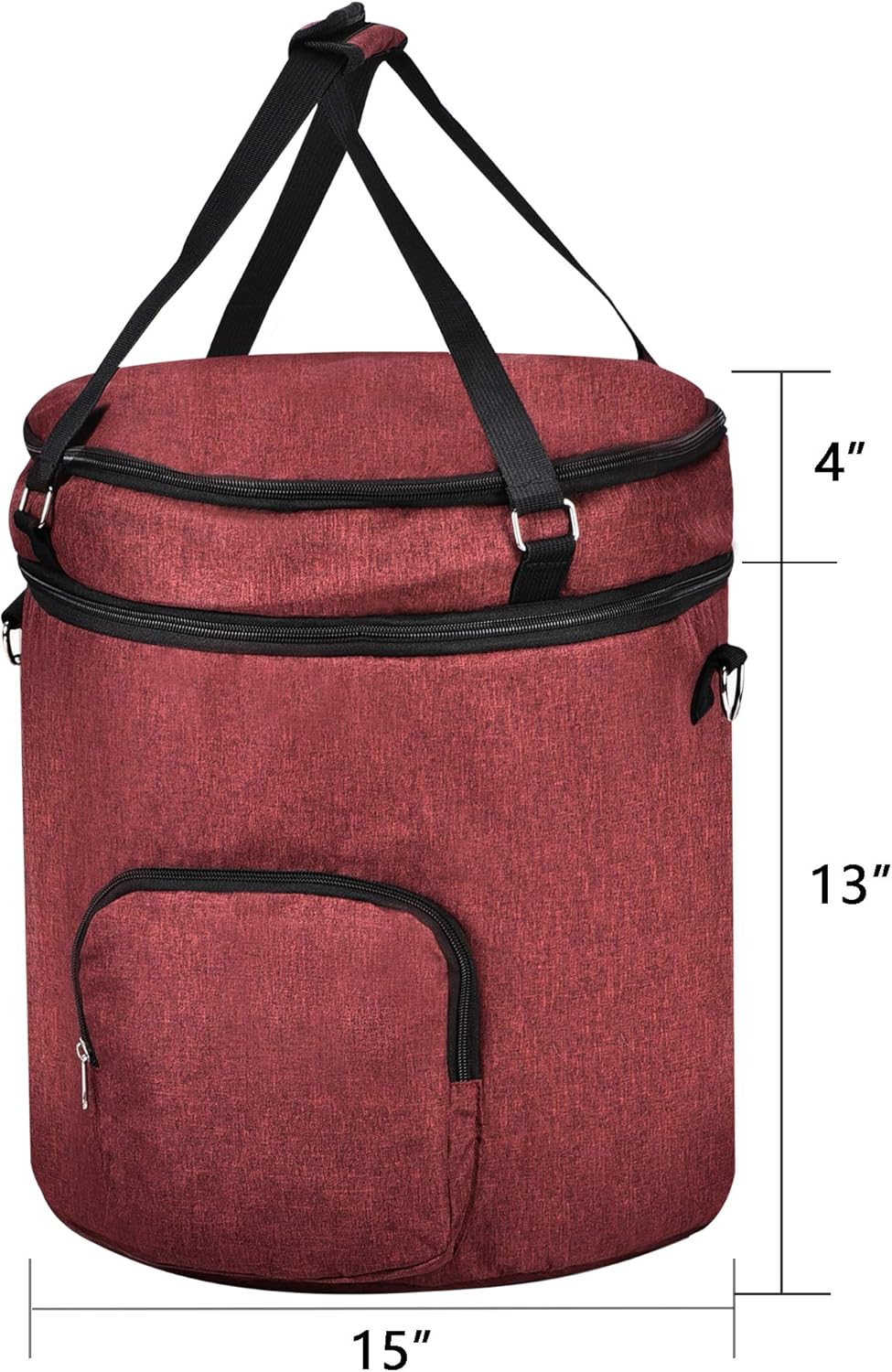 Bolsa de viaje para olla a presión, 2 compartimentos para accesorios de cocina, bolsa de almacenamiento redonda de cocina (incluida en la parte