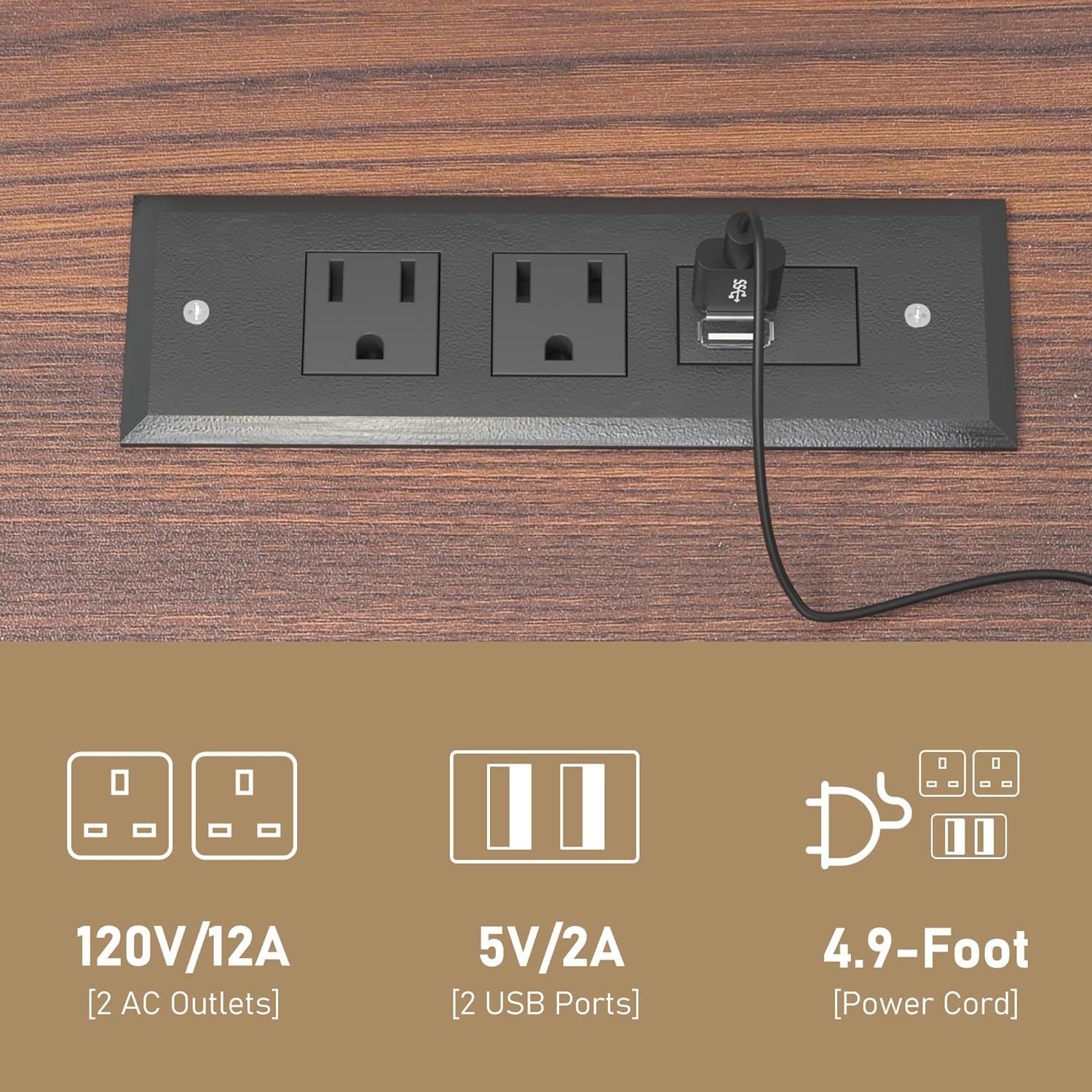 Hlivelood Juego de 2 mesitas de noche LED de granja con estación de carga, mesa auxiliar rústica con puerta de granero y estante de almacenamiento,