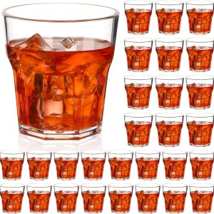 Tioncy 30 vasos de whisky acrílicos de 9 onzas, vasos de chupito para licor, vasos de cerveza irrompibles apilables para agua potable, vodka, Tioncy 30 vasos de whisky acrílicos de 9 onzas, vasos de chupito para licor, vasos de cerveza irrompibles apilables para agua potable, vodka,