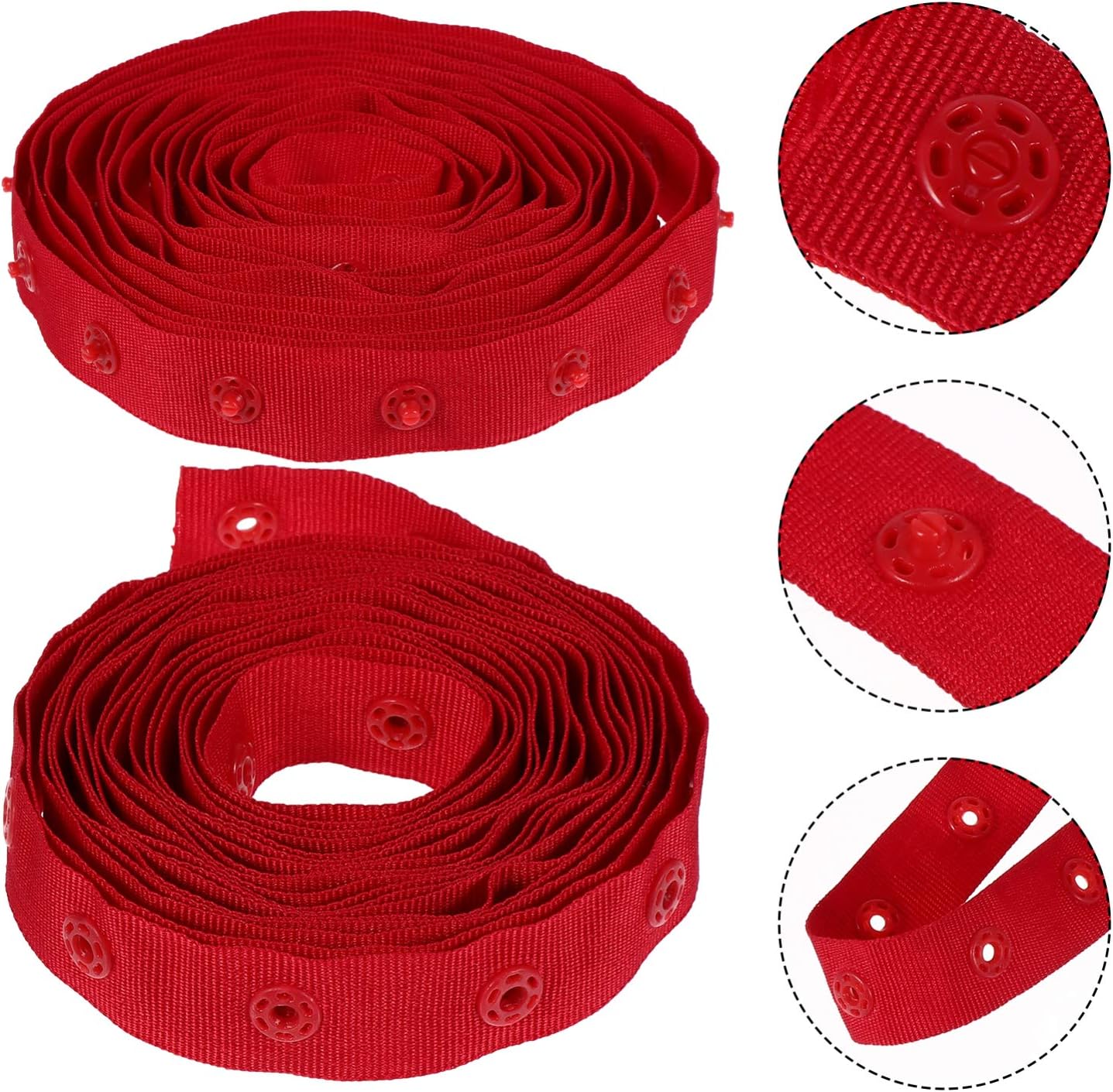EXCEART 1 cinturón de hebilla de plástico prensa Stud Band sujetadores de cinta de poliéster cinta de costura roja cinta de presión cinta de presión