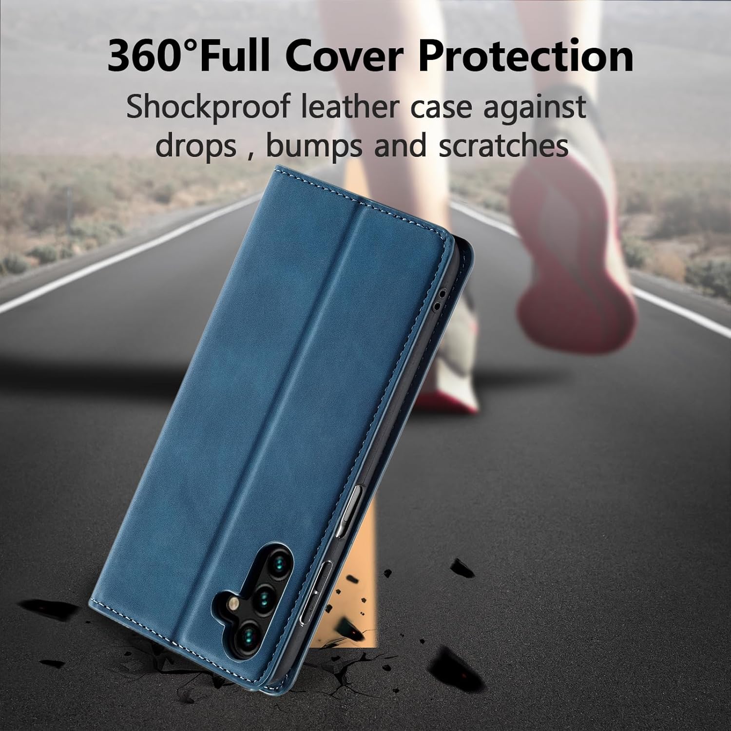 EYZUTAK Funda de cuero PU premium con tapa para Samsung Galaxy A54 5G, cierre magnético, funda protectora con función atril, ranura para tarjeta en