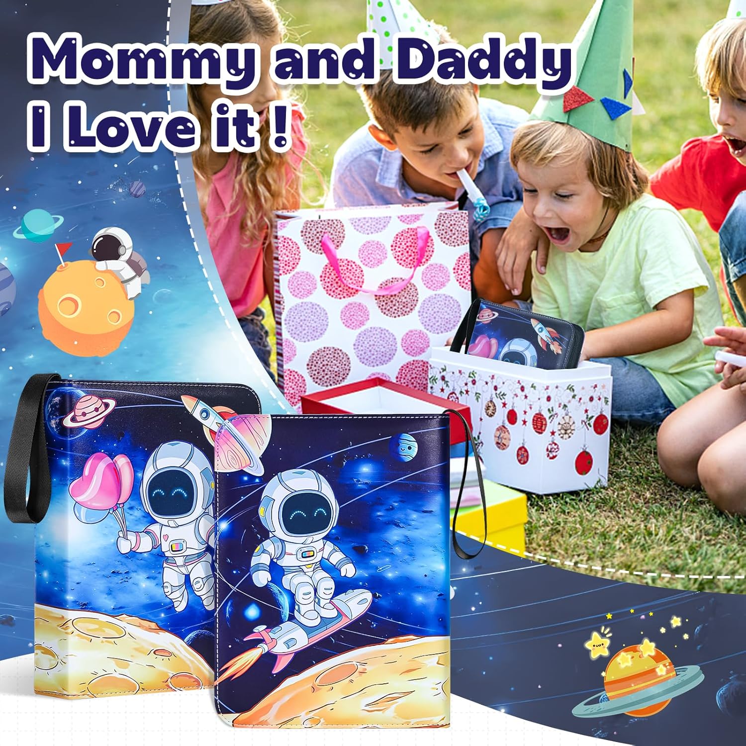 Carpeta de 504 tarjetas para regalos de niños, carpeta de tarjetas coleccionables con 63 fundas, 4 paquetes de tarjetas de bolsillo, libro para